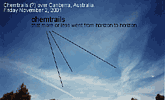 Photo of Chemtrails over Canberra, Australia, 2 November 2001